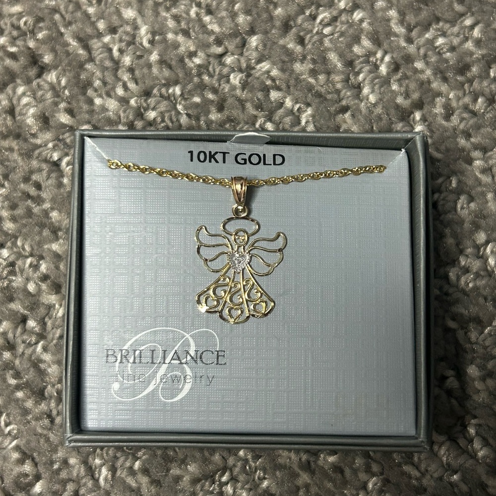 Brilliance Jewelry 10KT Gold Angel Necklace